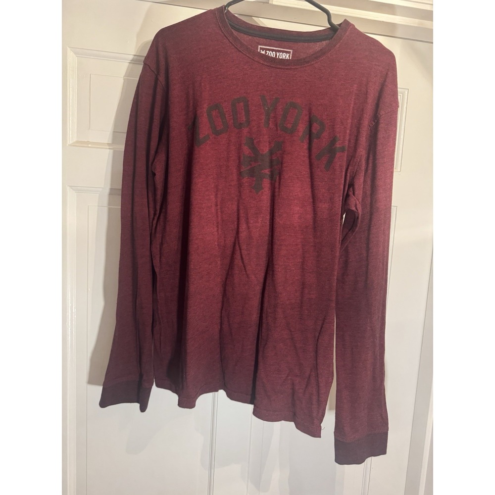 Zoo York Shirt Mens Large Logo Red Graphic Long Sleeve